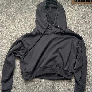 SHEIN Black Cropped Hoodie